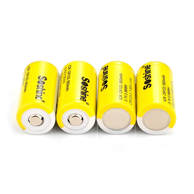 Soshine ICR CR123 800mAh 3.7V 2.96WH 2.4A Li-ion Rechargeable Battery With Type-C USB Battery Charger