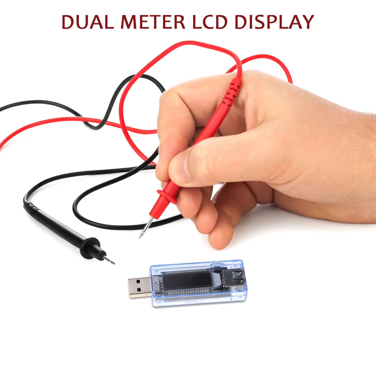 

USB Voltage USB-C Power Tester Blue Transparent LCD Display Current Volt Usb Tester Type C Power Meter Volt Amp Meter Car