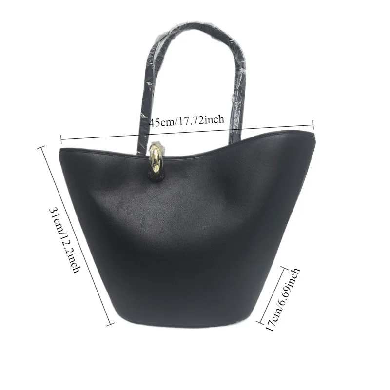 

2025 Niche Asymmetric Women's Bag Simple Casual and Versatile Bucket Catering Basket Slanted Handbag Shoulder Bag