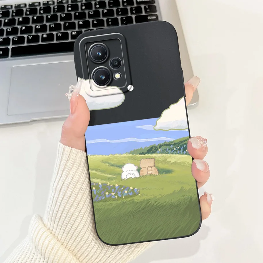 For Realme 9 Pro Plus Case RMX3392 RMX3393 Shockproof Cover Cute Panda Cartoon Matte Funda For Realme 9 Pro 5G Realme9 4G Bumper