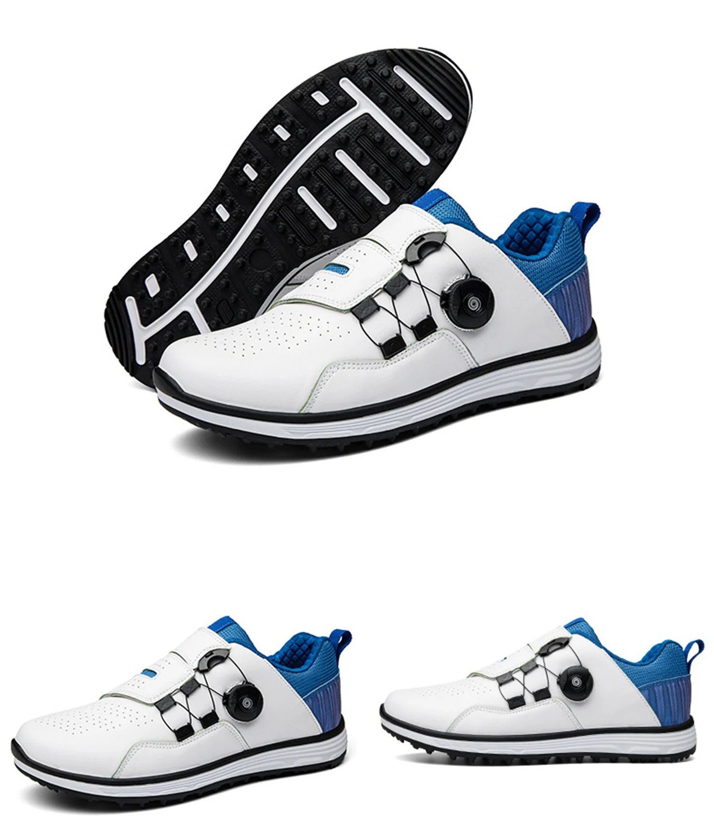 

Couple's Golf Shoes - Rotating Buckle Shoelaces, Anti-Slip Spiked Sole, Wear-Resistant Rubber Outsole, Casual Sports Sneakers