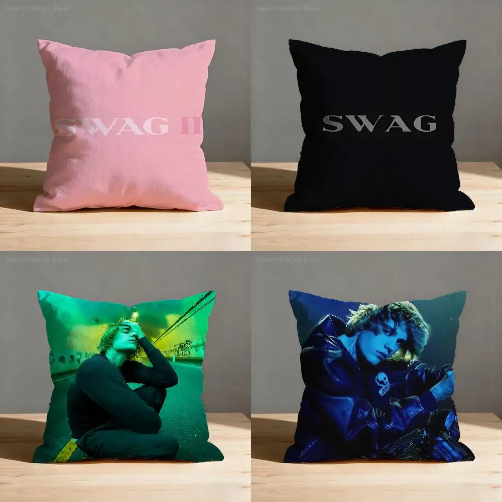 

J-Justin Swag B-Bieber Pillowcases Bedroom Living Room Sofa Home Decor Polyester Cushion Cover with Zipper