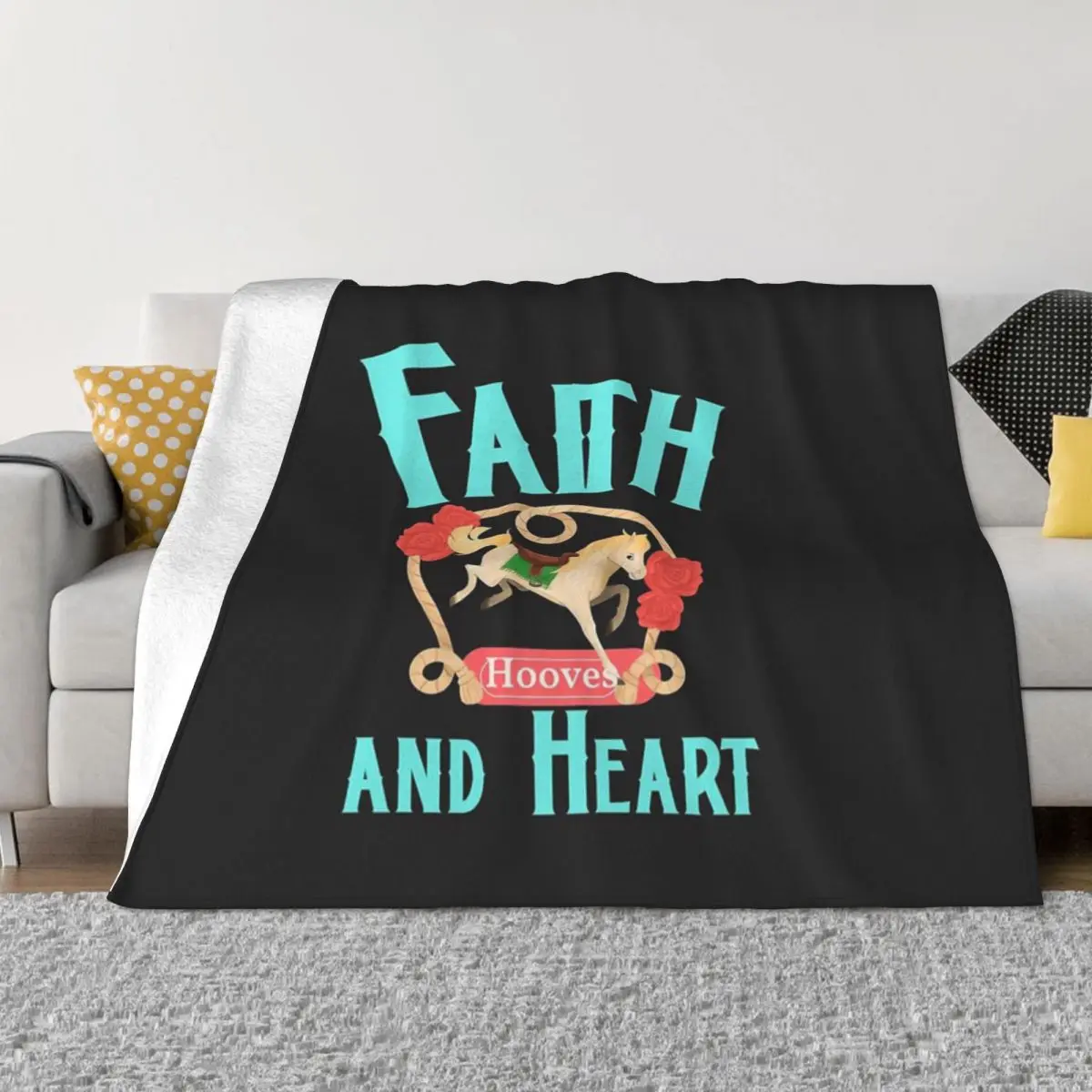 

Faith Hooves And Heart Plush Blanket Quilt For Bed Home And Decoration Throw Blanket