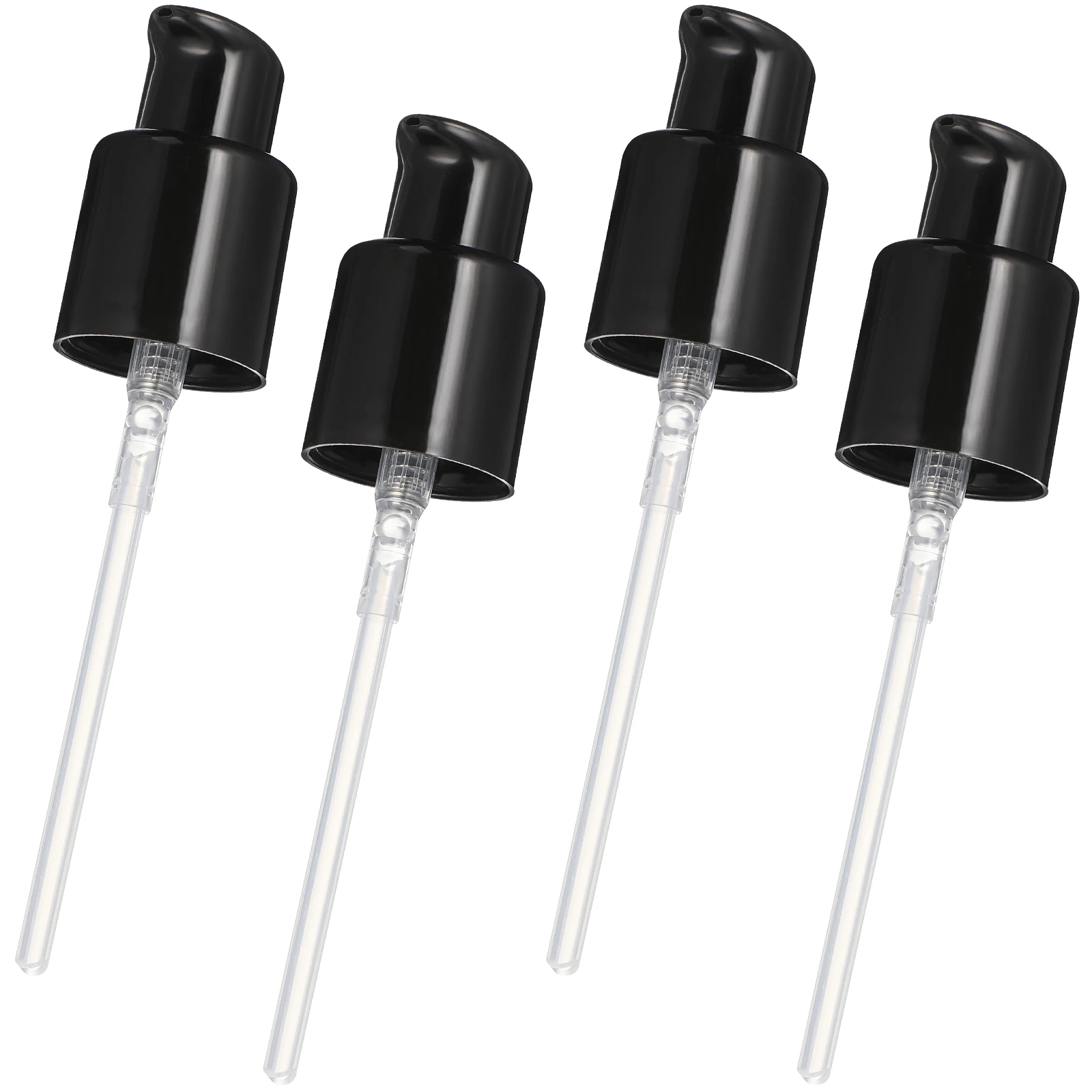 Cabeça da bomba de loção, 4 unidades, diâmetro de substituição 20mm, preto, tampa pp, à prova de vazamento, compatível com garrafa de emulsão, pressão do bico da bomba