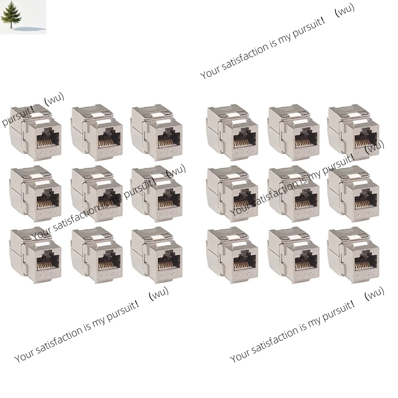 24 RJ45 Card Header Cat7 Cat6a Shielded FTP Zinc Alloy Module Network Card Connector Adapter 10GB Network