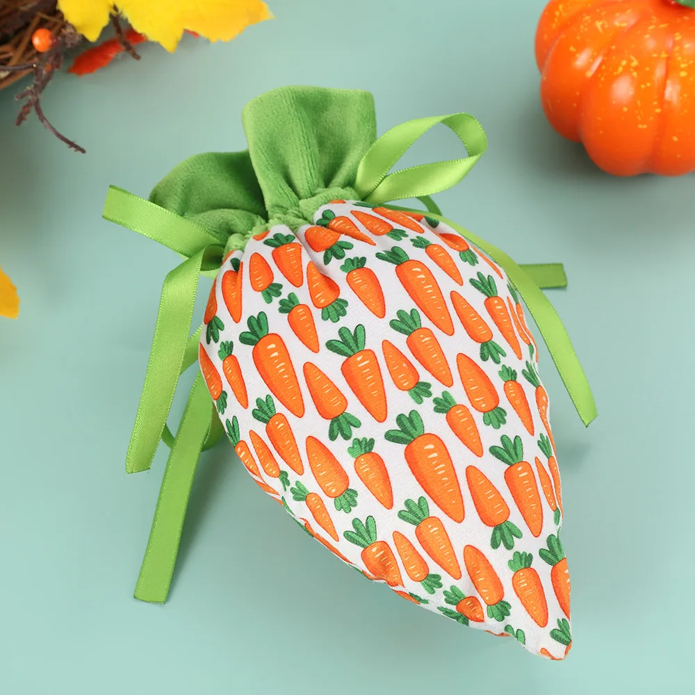Easter Day Decoration Carrot Shaped Candy Bags Gifts For Kids Cloth Tote Gift Bag Kids Boys Girls Happy Birthday Party Gift Bag