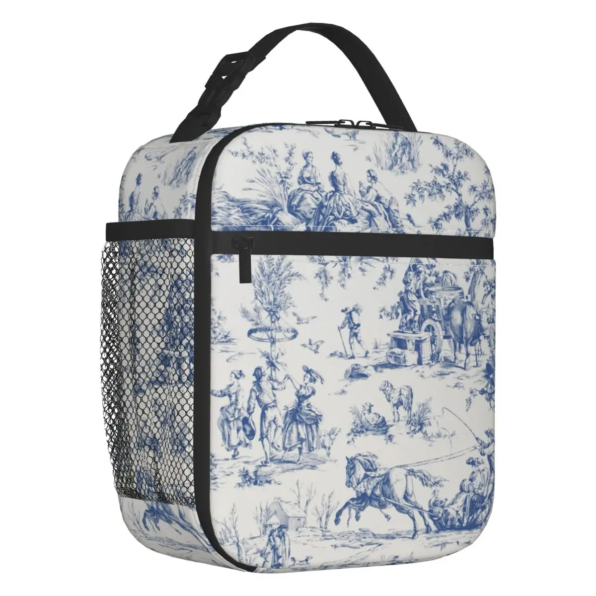 

Toile De Jouy French Motifs Resuable Lunch Box Leakproof Floral Motifs Cooler Thermal Food Insulated Lunch Bag School Student