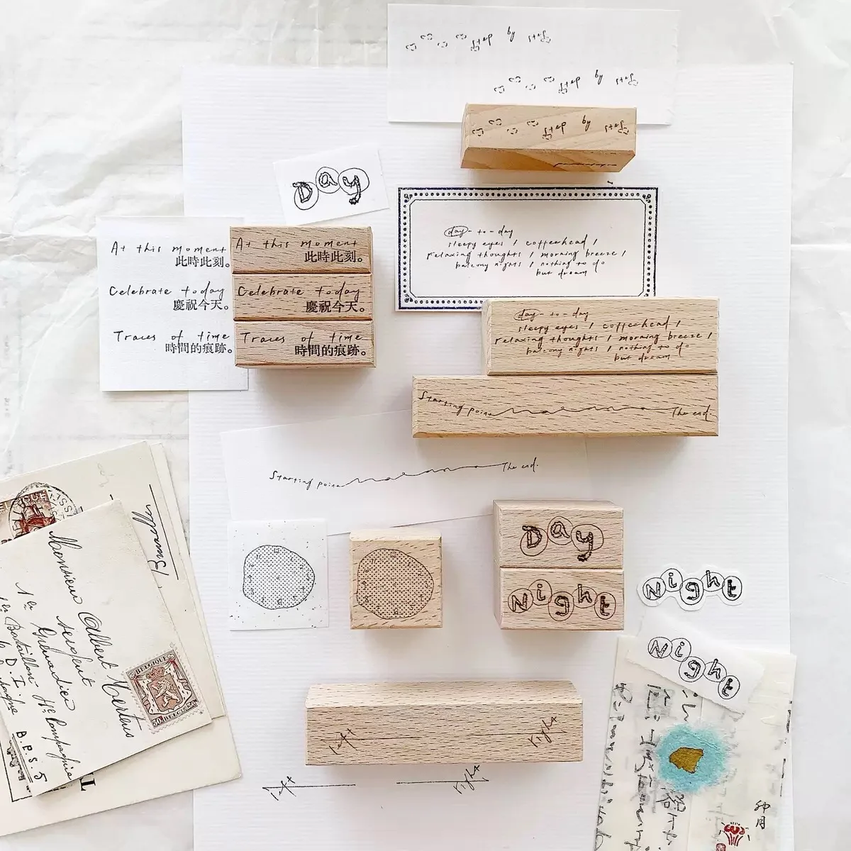 Vintage angielskie słowa codzienny czas drewniany pieczątka do DIY Scrapbooking tworzenie kartek do albumu na zdjęcia
