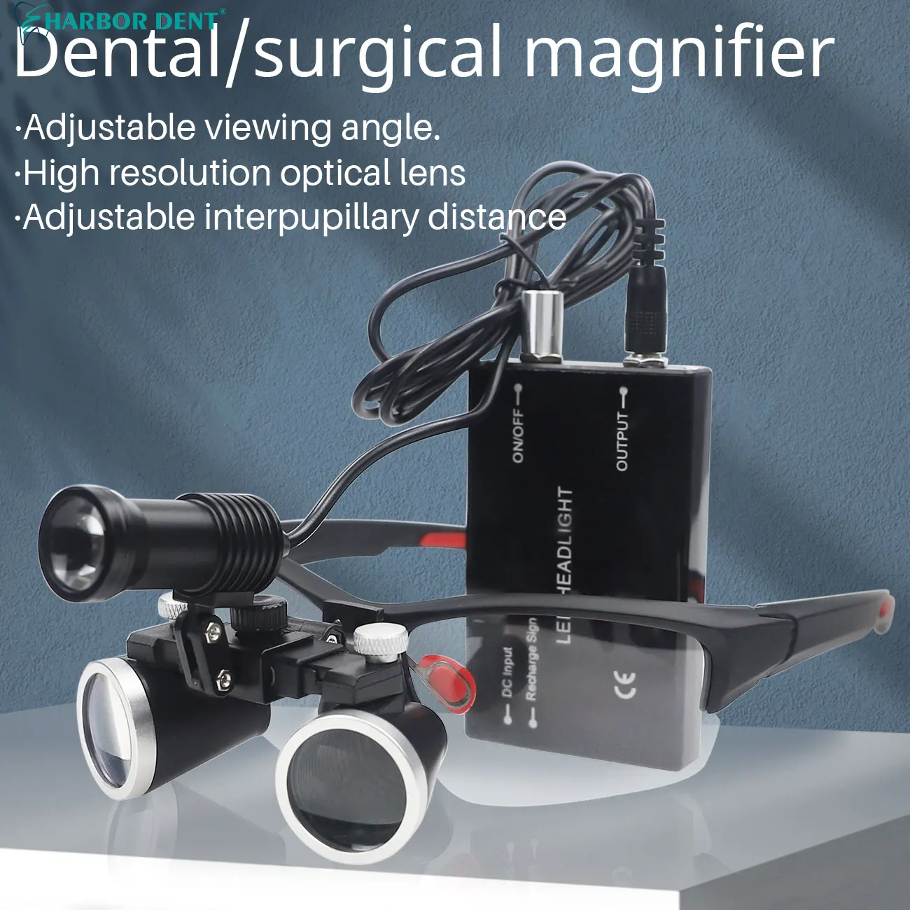 Dental Magnifier with 5W LED Headlight Optical Dental Loupes for Dentist Binocular Magnifying Glasses with Headlamp for Surgery