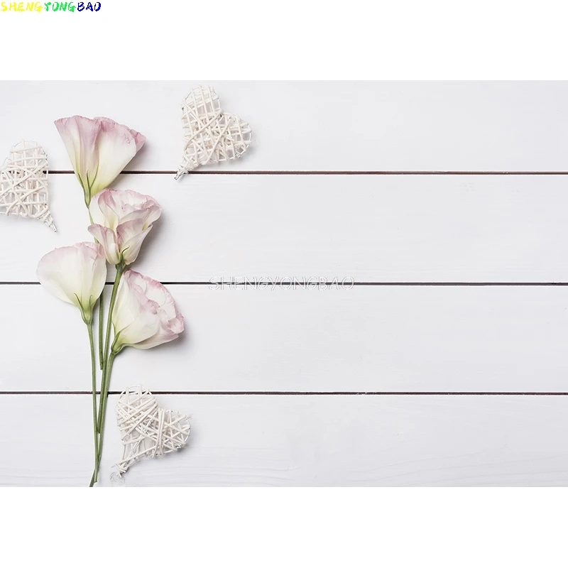 Vinyl Custom Photography Backdrops Props Flower  Wooden floor  Photo Studio Background ZLDT-17