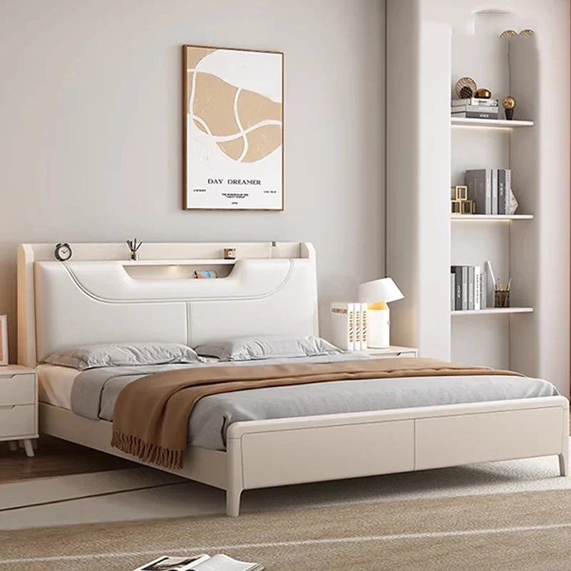 

# *a forLight Дизайнерская кровать для спальни Простая большая современная деревянная белая кровать Роскошный дизайн хранения Muebles Para Dormitorio Nordic Furn