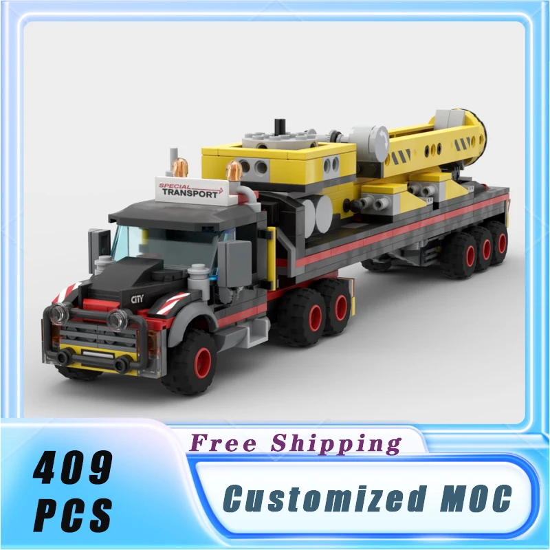 City Vehicle Transport Truck Flatbed Traile Building Blocks Model Bricks Display Collection Children's Toys Gifts