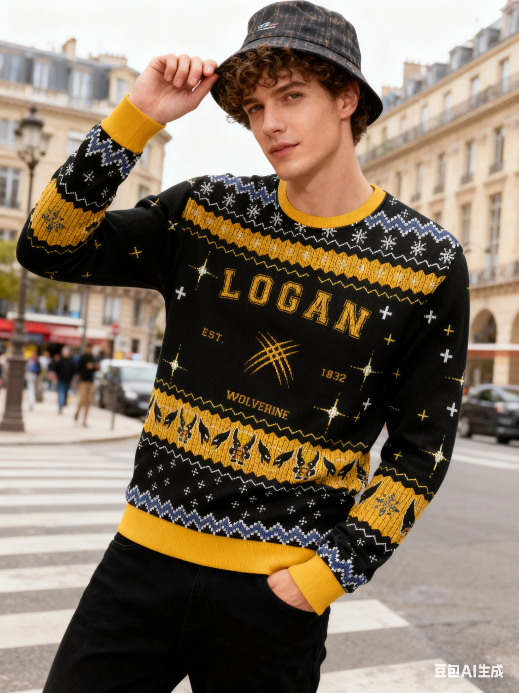 Росомаха Marvel супергерой стальной коготь шлем желтый черный цвет сращивания Рождественский уродливый свитер мужской зимний свитер с круглым вырезом