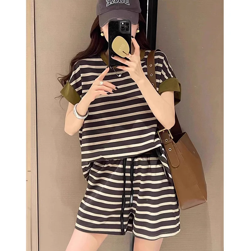New Summer Casual Fashion Sports Suit Women Small Flying Sleeves Short Sleeves Shorts Loose And Thin 2 Piece Sets Womens Outfits