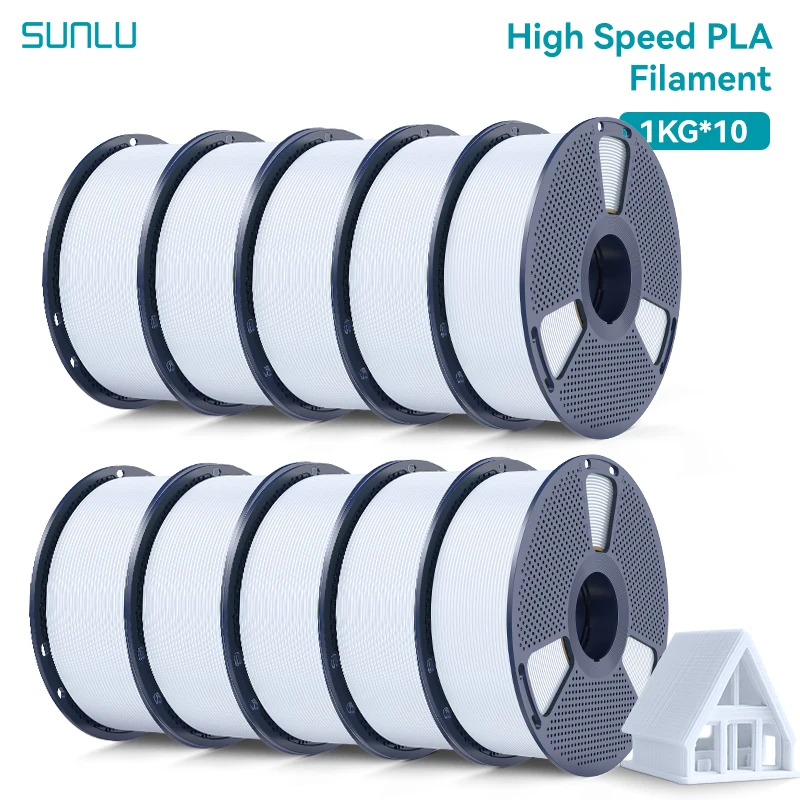 SUNLU PLA / High Speed PLA / PLA + 2.0 10KG im Bündel 1,75mm 1KG, extrem robust 2-3X stärker, Hochgeschwindigkeits-3D-Druckfilament