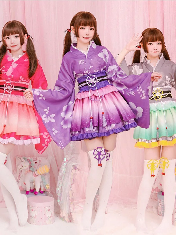 

loween LoveLive Batobe Awakening South Bird True Girl Kimono Cosplay Paradise of Ultimate Bs Costume Women's Clothing