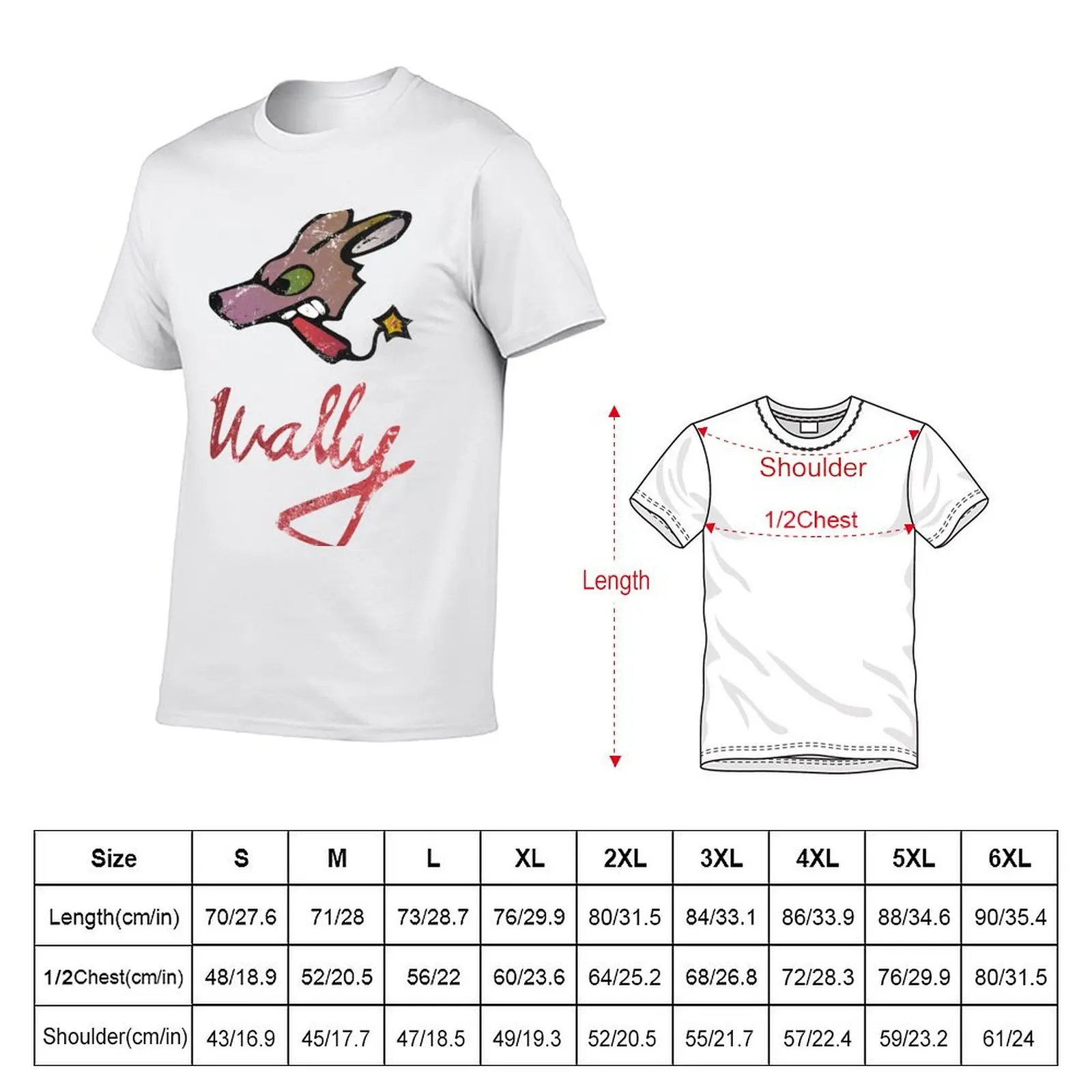Distressed Wally Fuse Logo T-Shirt Athletic Fit Sports Short Sleeve Top