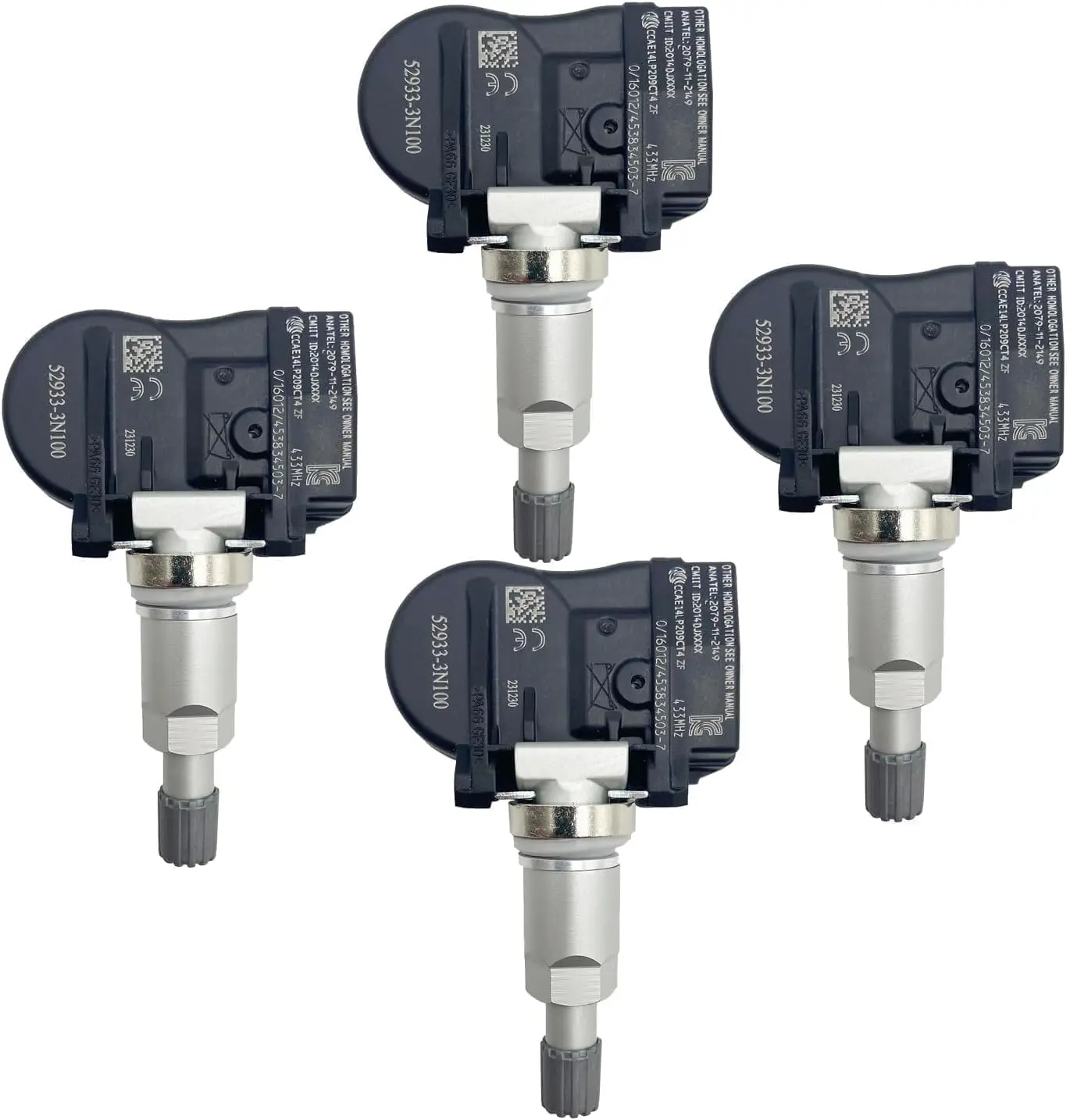 

Universal 433MHz Tire Pressure Monitoring System Sensor, 4 PCS, Compatible with Select Models 2015-2022