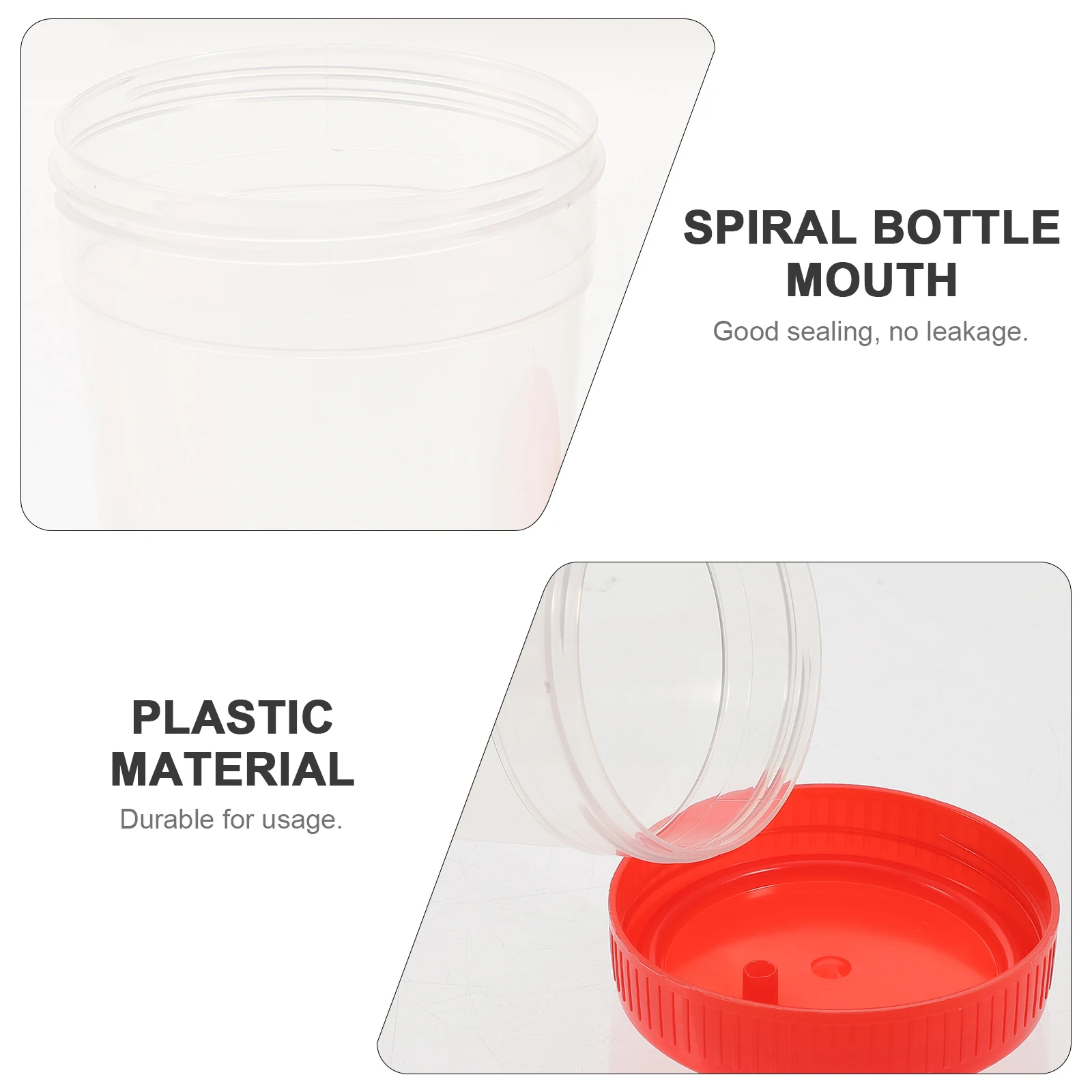 10pcs Urine Cup Specimen Container Clear Plastic Spiral Lid for Lab Test Sample Collection Liquid Container Hospital #2