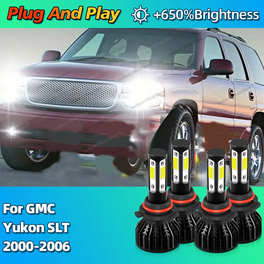

4 шт. светодиодные фары дальнего ближнего света HB3 HB4 лампы 180 Вт для GMC Yukon SLT 2000 2001 2002 2003 2004 2005 2006