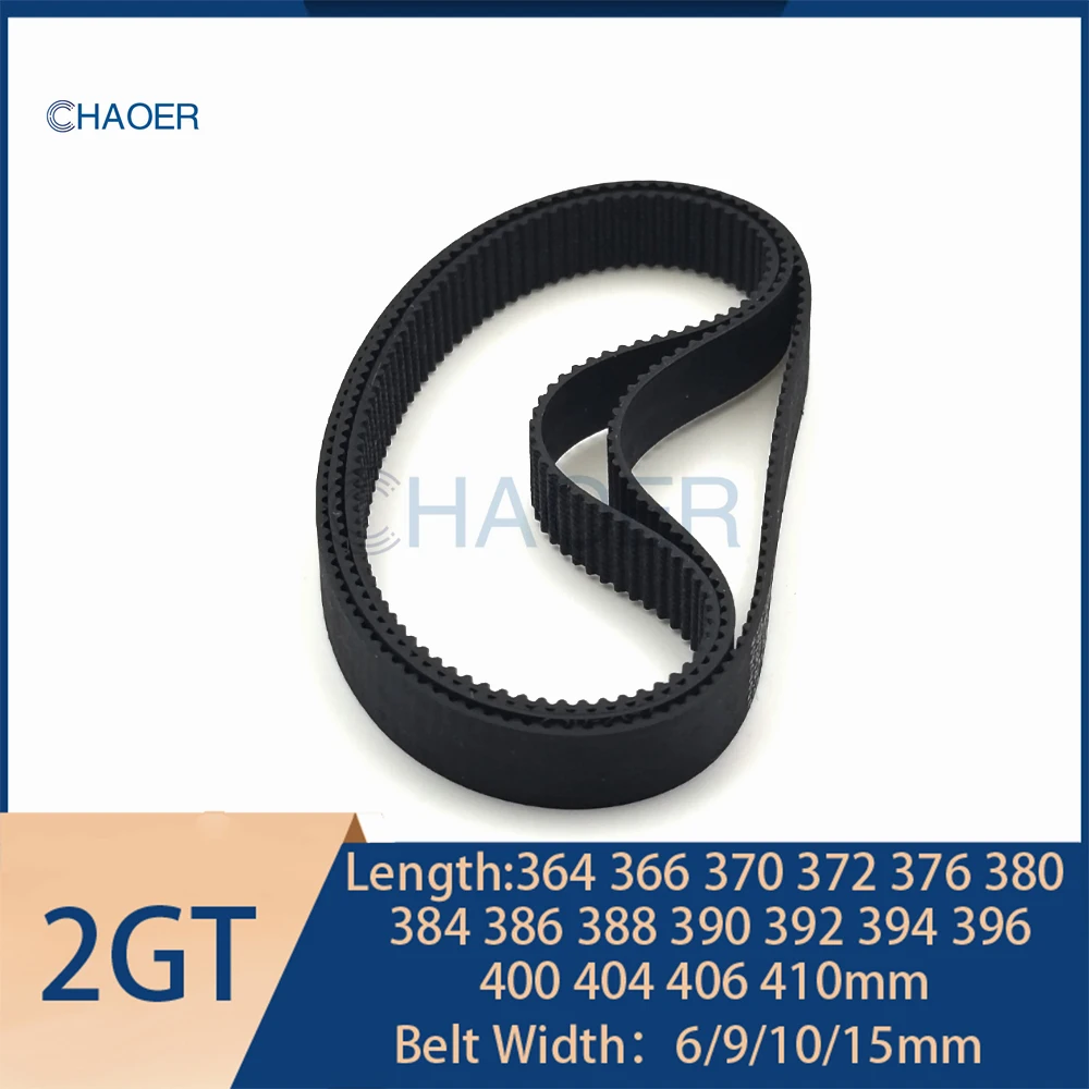 

2GT Rubber Timing Belt Length 364 366 370 372 376 380 384 386 388 390 392 394 396 400 404 406 410mm Synchronous Belt Tooth Belt