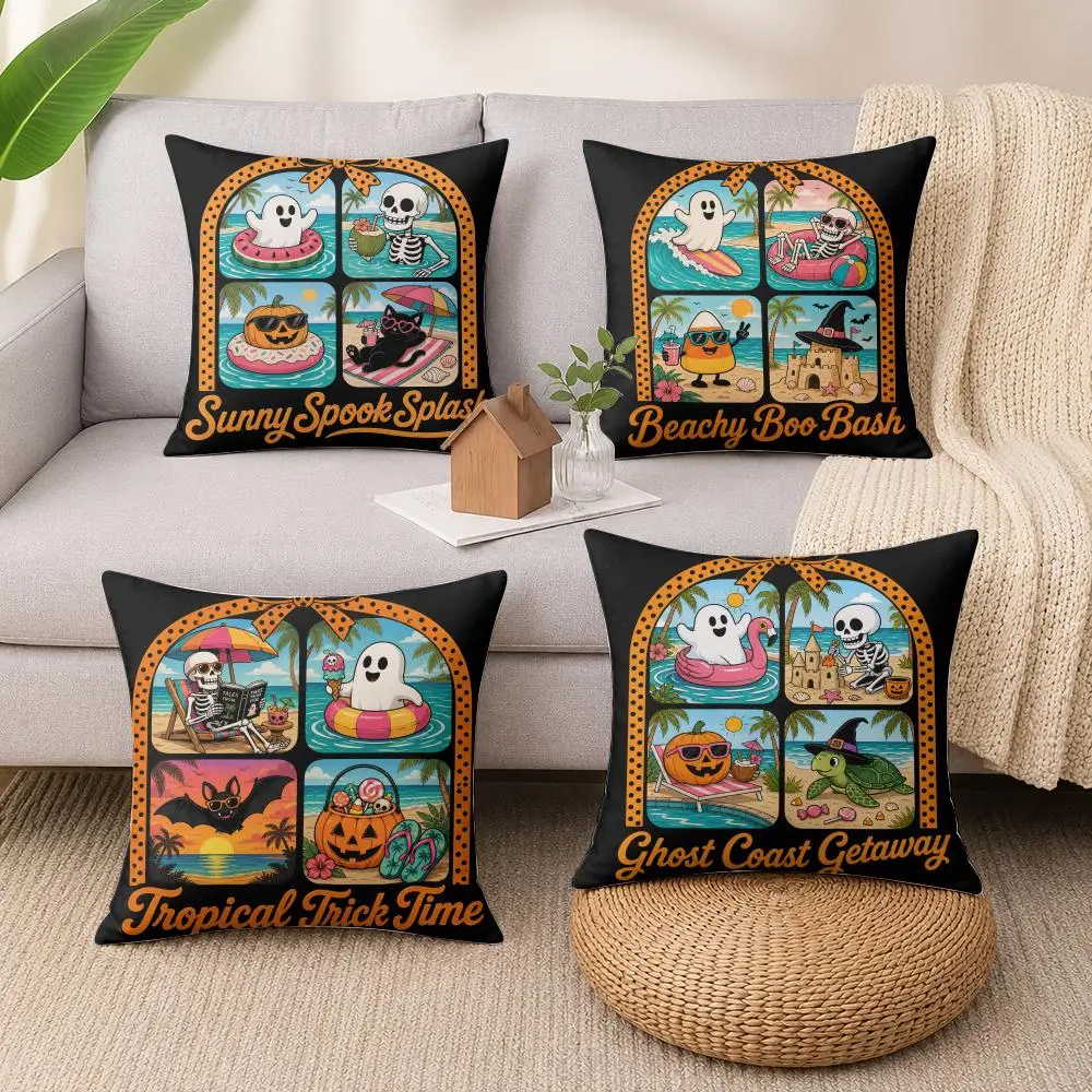 Sunny Spook Summerween Cushion Cover Luxury Soft Plush Short Fur Cushion Case Warm Cozy Sofa Bed Decorative Home Accent