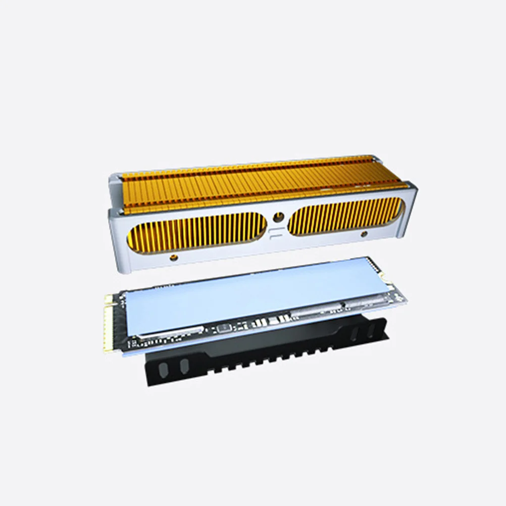

Albronze SSD Heat Sink M2 Cooler Fin Golden Anodized Aluminum Copper Alloy Fast Dissipation Exquisite Workmanship Computer