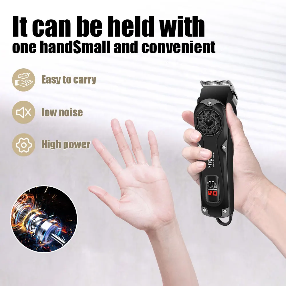 ماكينة قص الشعر الاحترافية اللاسلكية من HIENA، ماكينة قص الشعر القابلة لإعادة الشحن، ماكينة قص الشعر الكهربائية