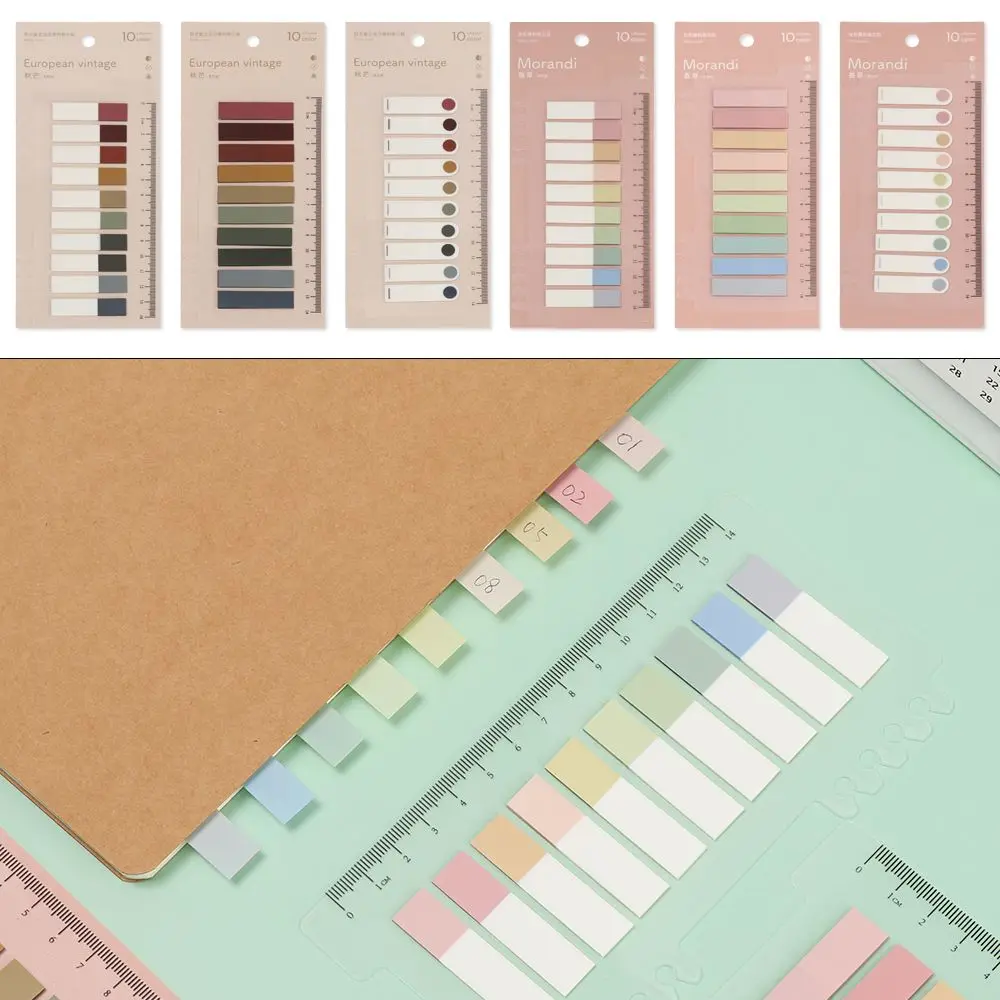 6 Colors Set Novelty Sticky Notes Memo Pad Loose-leaf Index Sticker Bookmark Page Sticker Office Stationery Supplies 200 Sheets