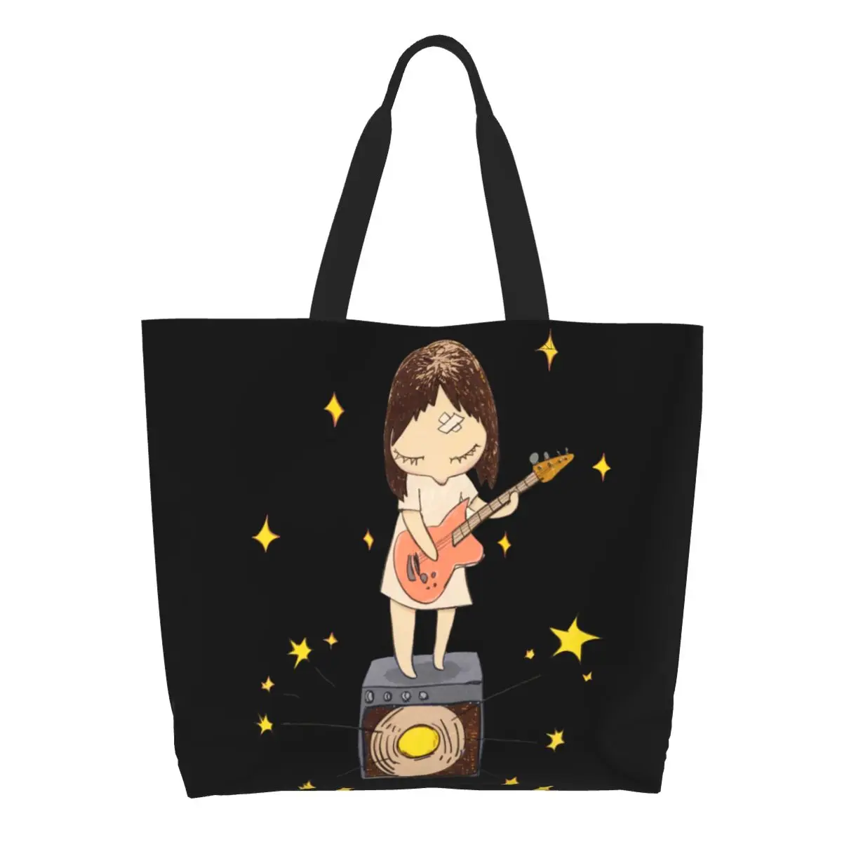 Nara Yoshitomo Guitar Girl Women Shoulder bag 40X50cm Tote bag Shopping handbag Convenient Travel Book Custom Logo