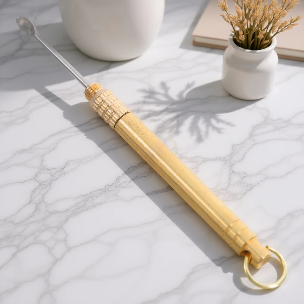 

Foldable Stainless Steel Ear Wax Remover Portable Cleaner Ear Spoon Tool Stainless Steel Earwax Removable Spoon