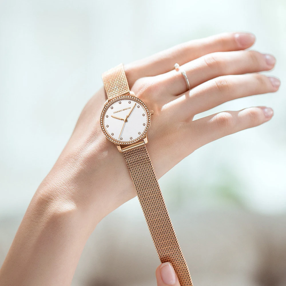 UTHAI CQ54 カジュアルでファッショナブルな女性の腕時計防水ダイヤモンド象嵌クォーツ時計ライト高級時計ギフト腕時計女性のための