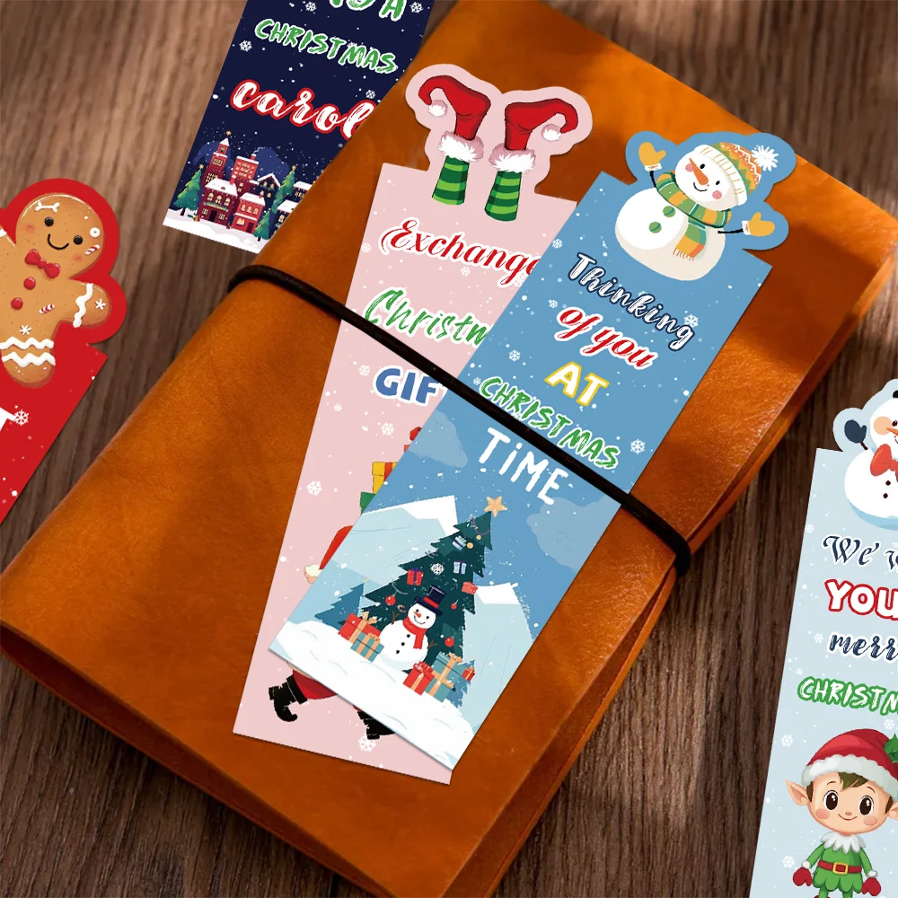 

30PCS Christmas bookmark cartoon decoration reading books page marking students DIY creative gifts page marking bookmarks