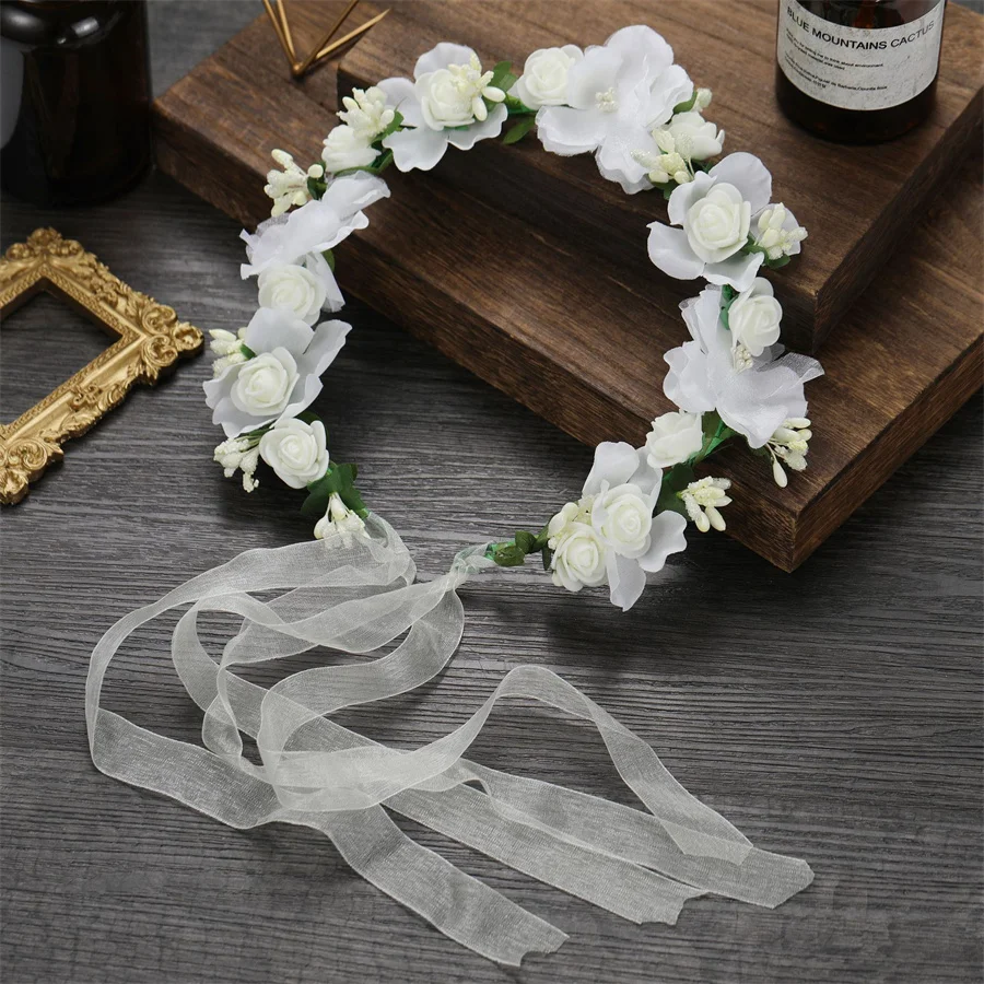 

New Korean-style bridal wreath headdress ladies wedding dress simulation flower headband seaside vacation beach hair accessories