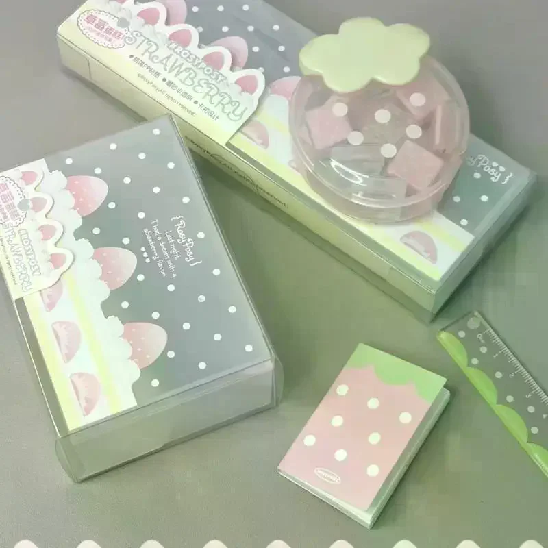 1 Pcs Dreamy Cherry Pink Transparent Frosted Storage Box Cards Film Hairpin Cosmetics Organizer & Desk Vanity Case