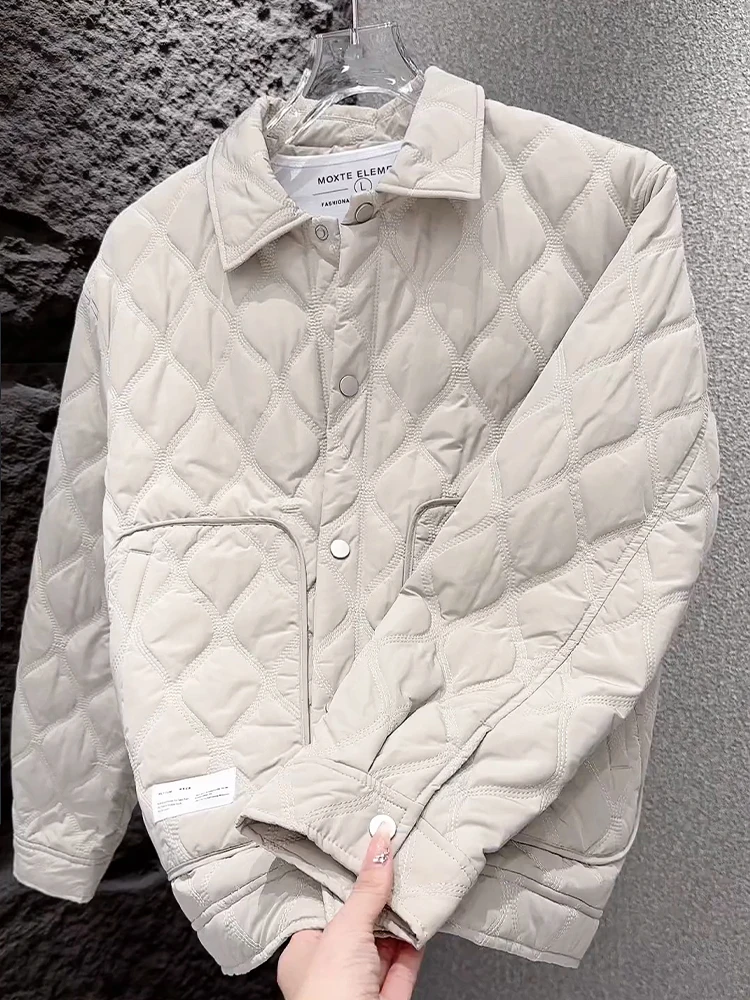 

Молодежная модная легкая хлопковая куртка с воротником-рубашкой, однотонная, зимняя, новинка, повседневная одежда, с длинными рукавами