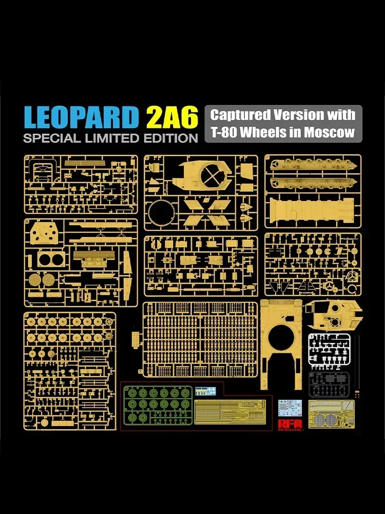 1/35 Ryefield 모델 Rm-5114 Leopard 2A6 T-80 휠, 에칭 시트 보호 네트 어셈블리 스케일 diy 장난감 모델 키트