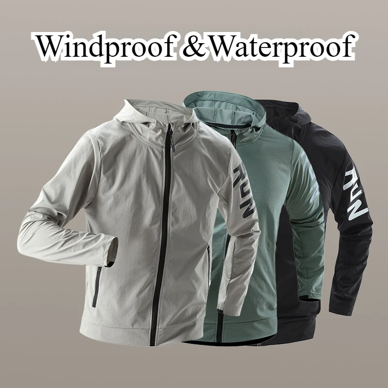 

New Men Fitness Running Jacket Spring and Autumn Gym Outerwear Loose Casual Jogging Outdoor Hooded Sport Tracksuit Sportswear
