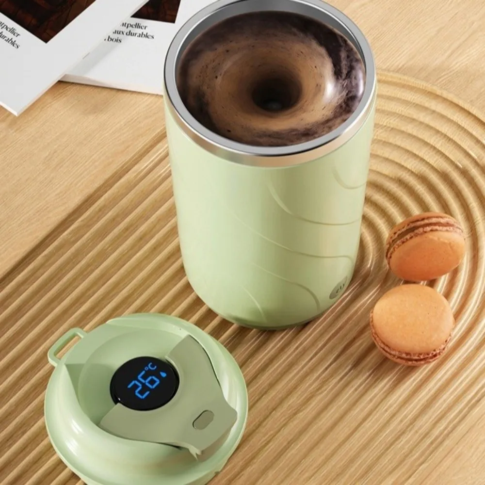 Rechargeable Electric Mixing Mug Leakproof with Temperature Display Auto Stirring Coffee Mug Auto Stirring Function