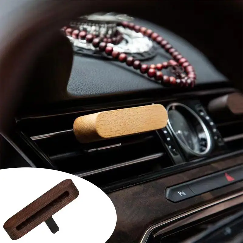 Car Aromatherapy Diffuser Air Scent Solid Color Lasting Diffuser Wooden Car Air Aromatherapy Car Perfume Decoration accessories