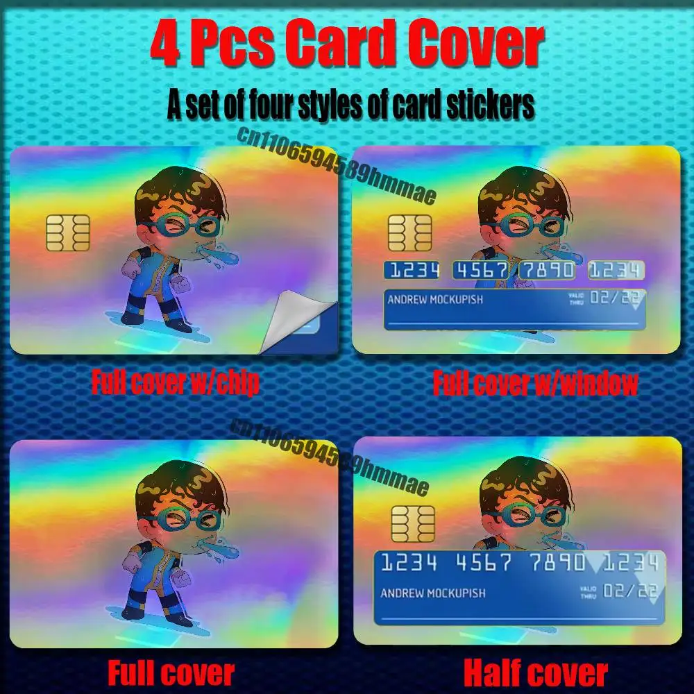 For Waterboy Dispatch Credit Bank Sticker ID Access Card Cover Skin Rainbow Color Laser Stickers Film