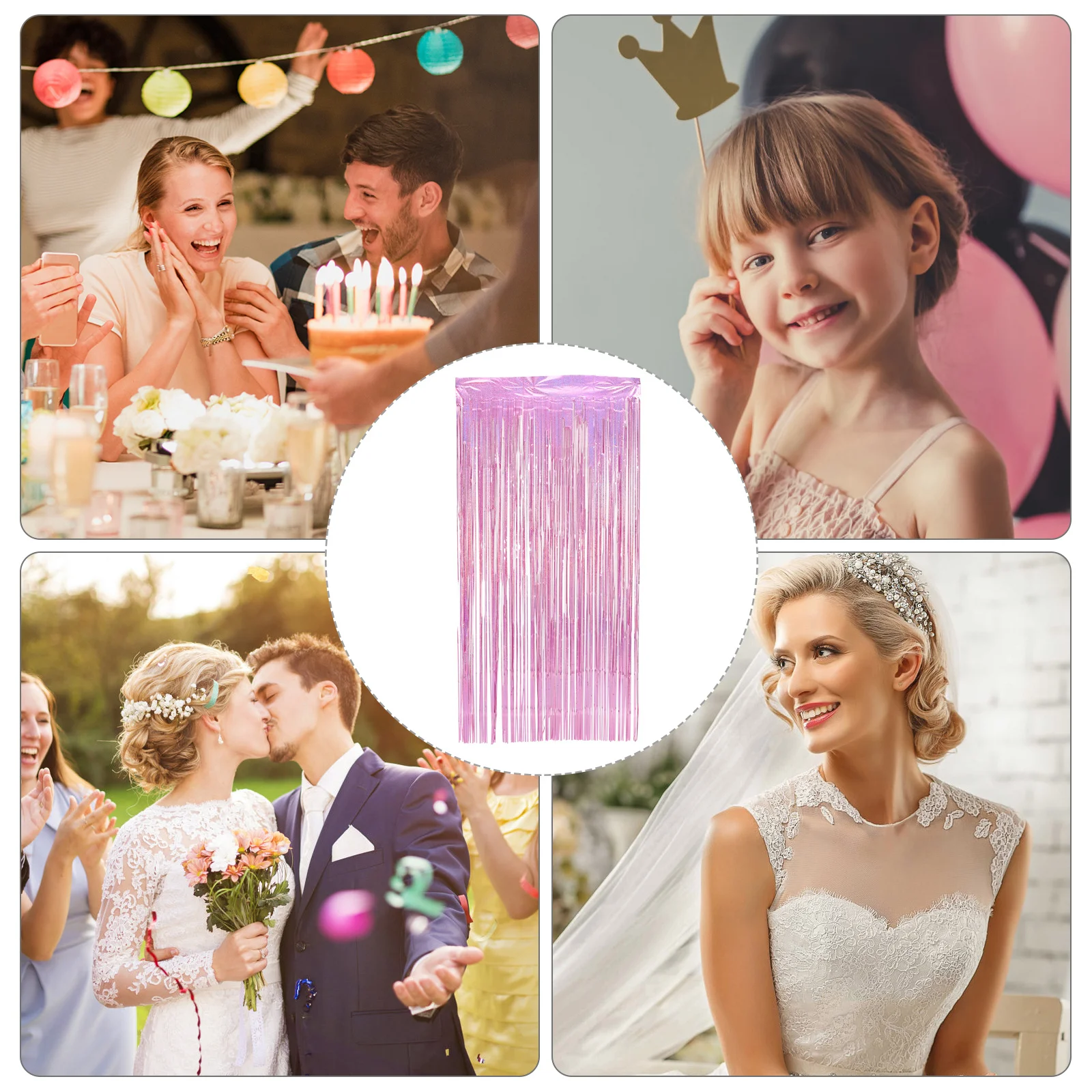 

3pcs Raindrop Tinsel Fringe Curtain Backdrop Foil Streamer For Party Wedding Birthday Christmas Door Window Wall Decoration