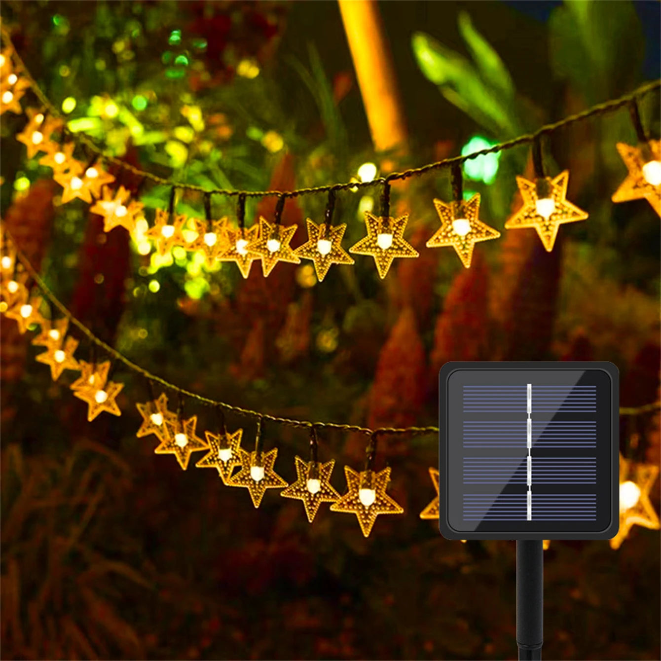سلسلة ضوء النجوم الشمسية الخارجية ، أكاليل وميض ، أضواء خرافية مزخرفة ، مصباح عيد الميلاد ، حفلة الأعياد ، ديكور الزفاف ، 50 LED ، LED LED #2