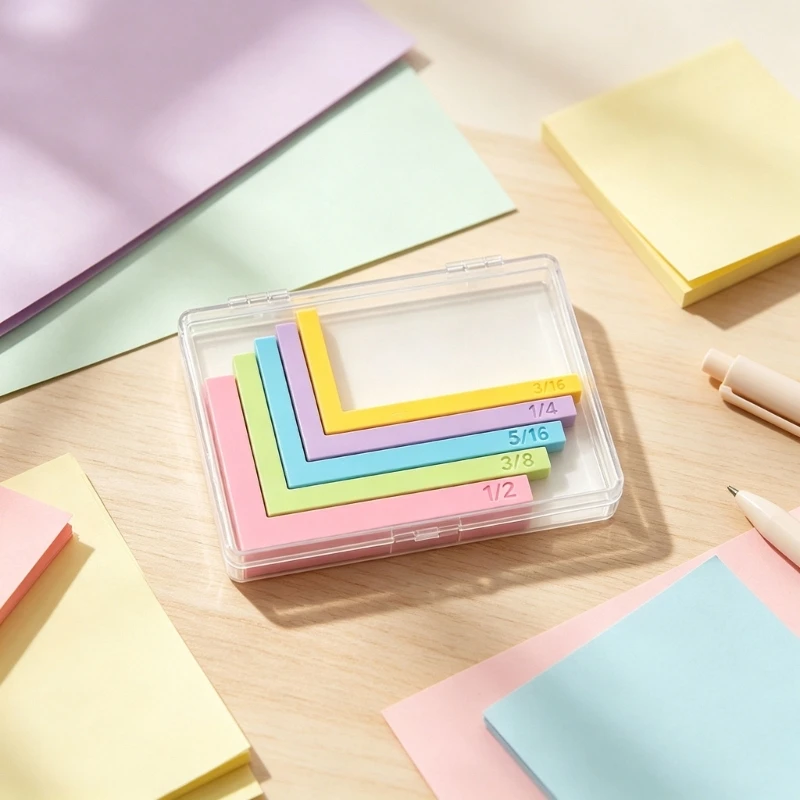 5Pcs Pack Paper Craft Alignment Rulers Set Color Coded For Perfectly Centered Layouts And Uniform Margins JOMD