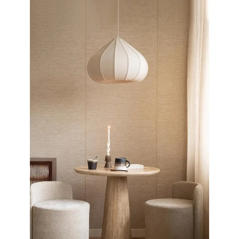 Linen Pendant Light Japanese Medieval Round Lantern Art Lamp for Restaurant Bedroom Living Room Homestay Home Decor Fixture 2026