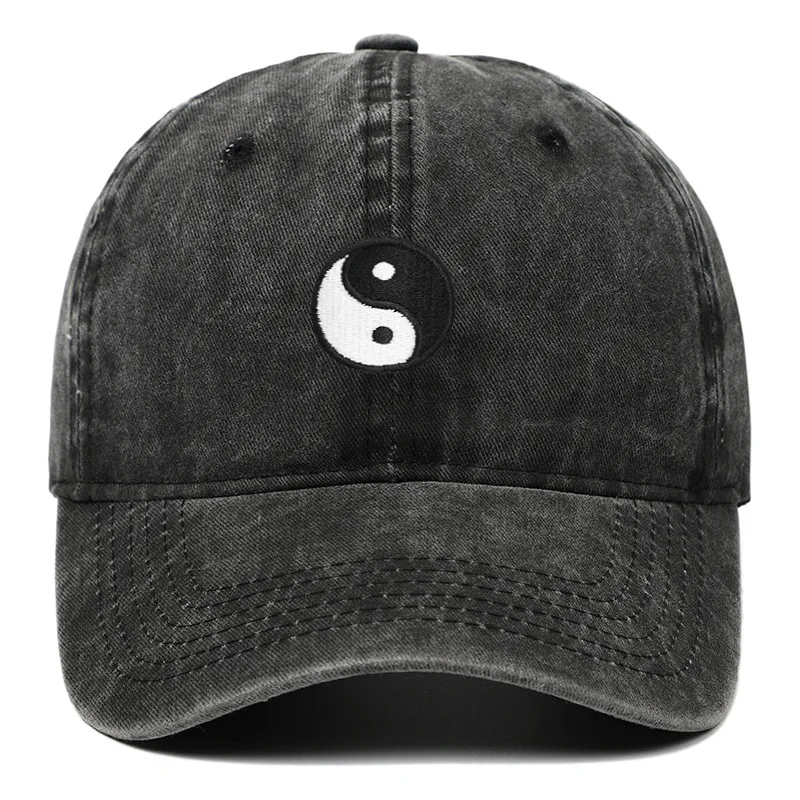 VERG Embroidered Bagua Yin-Yang Retro Baseball Cap - Adjustable Lightweight Breathable Streetwear Hat for Men & Women, Outdoor S