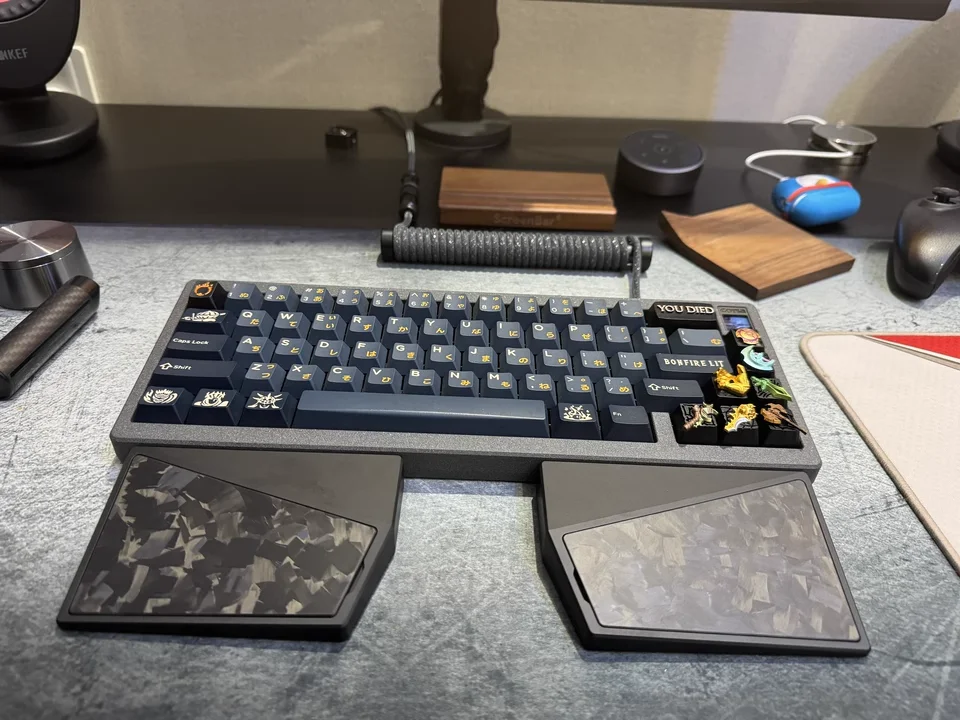 Metal Split Palm Rest Custom Aluminium Mouse Rest Keyboard Carbon Fibre Wrist Rest Accessory Anti Slip Stickers Palm Stree Game