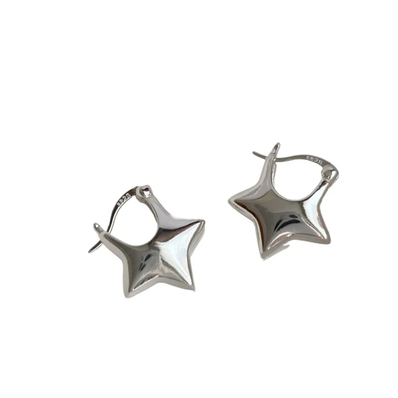 Orecchini in argento sterling con pentagramma stella orecchio fibbia semplice design di nicchia orecchini a bottone regalo di gioielli