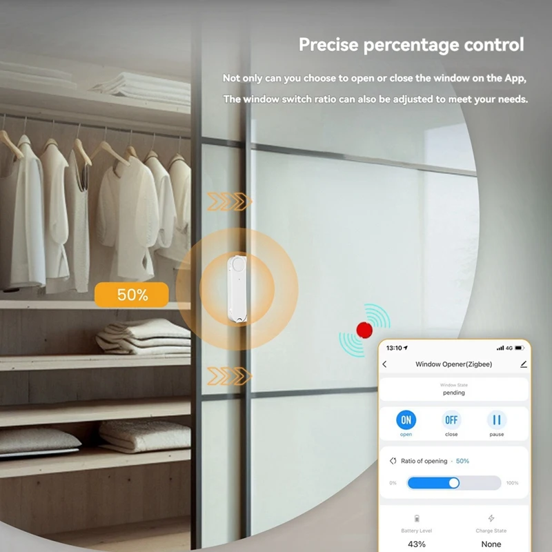 Ouvre-fenêtre intelligent Tuya Zigbee, poussoir de fenêtre coulissant solaire 62 automatique avec application et commande vocale via Alexa