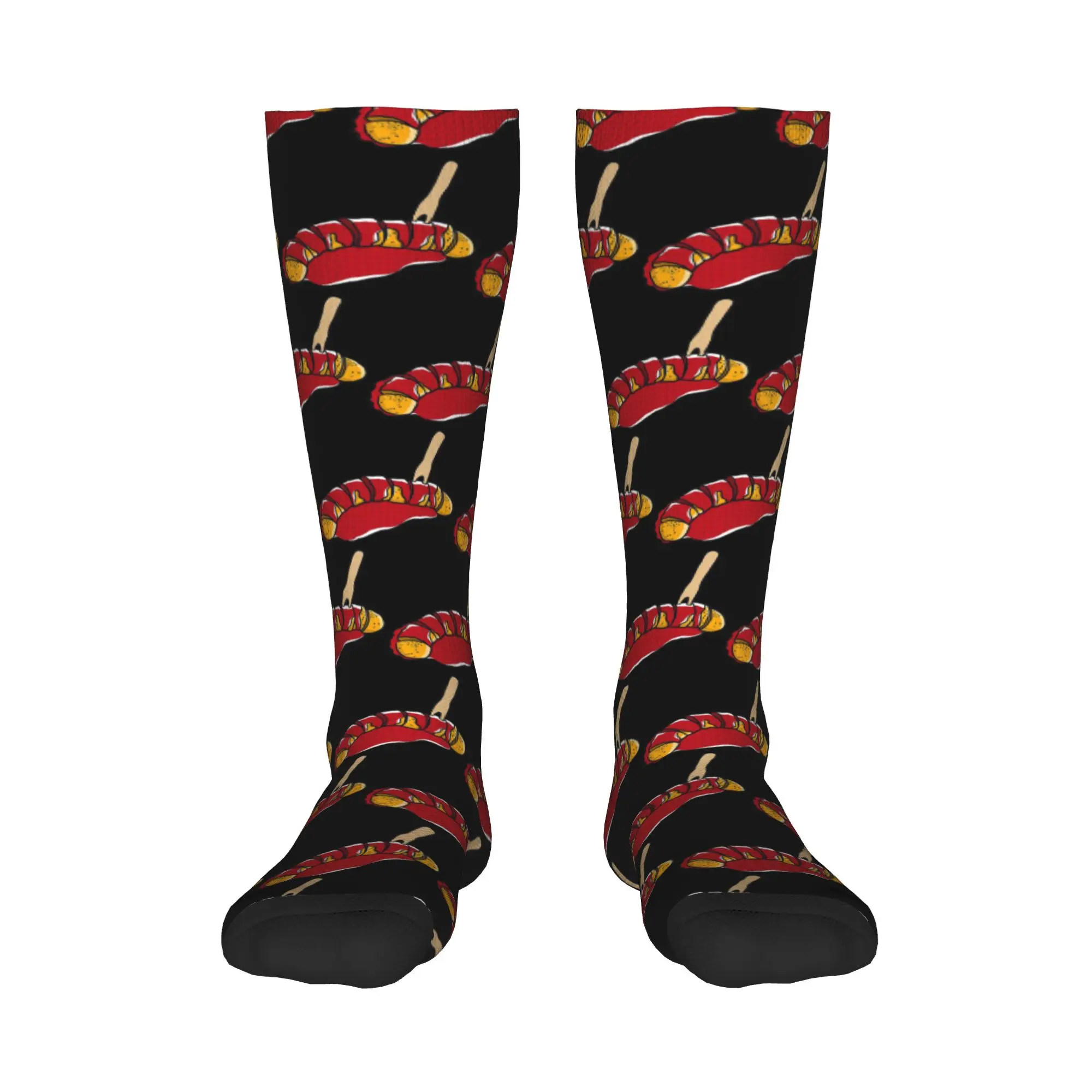 

Всесезонные чулки для экипажа Currywurst, чистые носки, забавные длинные носки в стиле хип-хоп в стиле Харадзюку, аксессуары для мужчин и женщин, подарки